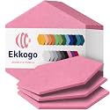 Acoustic Panels 12-Pack Soundproof Wall Panels 14"X12.1"X0.4" Sound Panels High Density Sound Dampening Panels - [Chic Pink Hexagon]