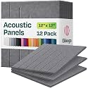 Acoustic Panels 12-Pack Soundproof Wall Panels 12"x12"x0.4" Decorative Sound Dampening for Your Home, Office, Studio, Bedroom &amp; More with Unique LineWave Carving [Pebble Gray]
