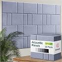 Acoustic Panels 12-Pack Soundproof Wall Panels 12"x12"x0.4" Decorative Sound Dampening for Your Home, Office, Studio, Bedroom &amp; More with Unique GridFrame Carving [Dusky Gray]