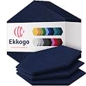 Acoustic Panels 12-Pack Soundproof Wall 12"X10.4"X0.4" - High Density Sound Dampening [Denim Blue Hexagon]