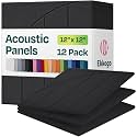 Acoustic Panels 12-Pack Soundproof Wall Panels 12"x12"x0.4" Decorative Sound Dampening for Your Home, Office, Studio, Bedroom &amp; More with Unique ModuArc Carving [Dark Gray]
