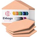 Acoustic Panels 12-Pack Soundproof Wall Panels 14"X12.1"X0.4" Sound Panels High Density Sound Dampening Panels - [Peach Beige Hexagon]
