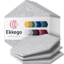 Acoustic Panels 12-Pack Soundproof Wall Panels 14"X12.1"X0.4" Sound Panels High Density Sound Dampening Panels - [Light Gray Hexagon]