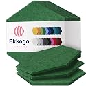 Acoustic Panels 12-Pack Soundproof Wall Panels 12"X10.4"X0.4" Sound Panels High Density Sound Dampening Panels - [Dark Green Hexagon]