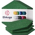Acoustic Soundproof Wall Panels 12-Pack - 14"X12.1"X0.4" High Density Sound Dampening - Dark Green Hexagon