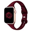 Acrbiutu Bands Compatible with Apple Watch 38mm 40mm 42mm 44mm, Slim Thin Narrow Silicone Sport Accessory Strap Wristband for iWatch Series 1/2/3/4/5 Women Men