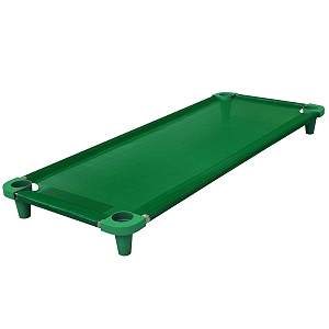 acrimet premium stackable nap cot stainless steel tubes green cot - green feet 1 unit
