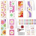 ACRNIGHEET 6PCS Cross Stitch Bookmark Kit for Beginner(Daisy)