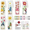 ACRNIGHEET 6PCS Cross Stitch Bookmark Kit for Beginner (Gnome &amp; Floral)