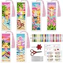 ACRNIGHEET 6PCS Cross Stitch Bookmark Kit for Beginner(Sunrise Sea)