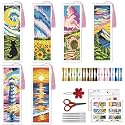 ACRNIGHEET 6PCS Cross Stitch Bookmark Kit for Beginner(Brilliant Scenery)