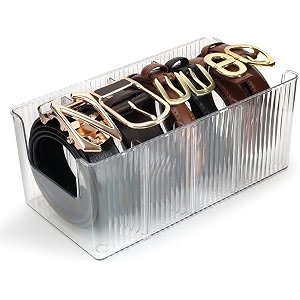acrylic belt organizer 4 compartment wardrobe organizer for storage belt space saving storage box for versatile closet storage drawer holder-beltstiessocksunderwear drawers organiser