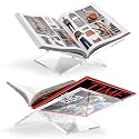 Acrylic Book Stand for Display, Large Book Holder 12.2"x9"x5.1" for Display and Reading, Book Display Stand, Open Bookstand for Cookbook, Bible, Coffee Table Book, Microfiber Cloth Included, Clear