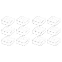 Acrylic Box, Small Clear Box 12 Pack 2.4x2.4x0.79 Inches Square Plastic Containers with Lid for Candy, Pill, Jewelry, Coins