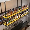 Acrylic Ceiling Wine Glass Rack with LED Lights(31.4in/80cm)