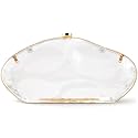 Acrylic Clutch Purse for Women Evening Bag, Irregular Shell Acrylic Purse Box Clutch with Chain for Party Wedding Prom