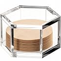 Acrylic Coffee Filter Storage Espresso Filter Paper Holder【Paper Filters Not Included】Compatible with 58mm Puck Screen, Capacity for 200Pcs 50mm-60mm Round Disposable Puck Screen Paper Filters