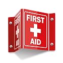 Acrylic First Aid Sign for Workplace, 5”x 6”, 120 Mil 3D Projecting Sign