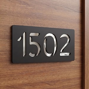 acrylic house number sign plate for home entrance door  premium matt black amp gold mirror finish  custom house number plaque  waterproof outdoor name plate silver 200x100mm