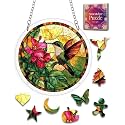 Acrylic Jigsaw Puzzle Suncatcher Hummingbird Flower Adult Puzzles Gift 9.8"