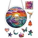 Acrylic Jigsaw Puzzle Suncatcher Sunset Ocean Waves Adult Puzzles Gift 7.8"