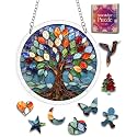 Acrylic Jigsaw Puzzle Suncatcher Tree of Life Fall Leaves Adult Gifts 6.3"