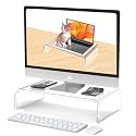 Acrylic Monitor Stand Acrylic Laptop Stand Riser Clear Monitor Stand White Monitor Stand Riser Computer Monitor Stand Riser White Desk Riser Acrylic Computer Stand Desk Accessories Desktop Organizer
