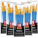 Acrylic Paint Brush Set, 5 Packs / 50 pcs Nylon Hair Brushes