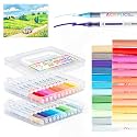 Acrylic Paint Markers Brush Tip 24 Colors,Waterproof Paint Pens Set