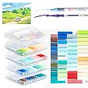 Acrylic Paint Markers Brush Tip 48 Colors,Waterproof Paint Pens Set