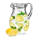 Acrylic Pitcher (72 oz), Clear Plastic, Water Pitcher with Lid, Shatterproof, BPA-Free Clear Pitcher, Ideal for Sangria, Lemonade, Juice, Iced Tea &amp; More