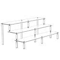 Acrylic Riser Display Shelf, 3 Tier Acrylic Shelves for Figures, 15.8 Inch