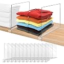 Acrylic Shelf Dividers for Closet Organization 16Pack Closet Shelf Divider Closet Dividers for Shelves Shelf Organizer for Closet Shelf Organizer for Wood Closet Separator Clear