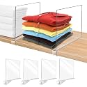 Acrylic Shelf Dividers for Closet Organization 4PCS Closet Shelf Divider Closet Dividers for Shelves Shelf Organizer for Closet Shelf Organizer for Wood Closet Separator Clear