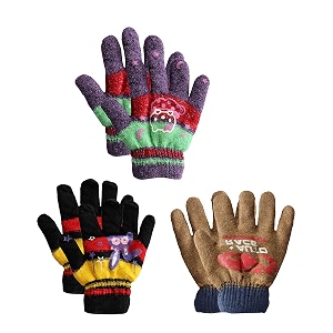 acrylic warm woolen winter knit cold weather fleece wool gloves for boys amp girls fits for 5-10 years