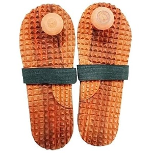 wooden khadau for men women pain relief acupressure wooden slippers for foot massager brown size 8