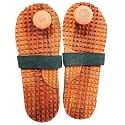 Wooden Khadau For Men Women Pain Relief Acupressure Wooden Slippers For Foot Massager (Brown, Size 8)