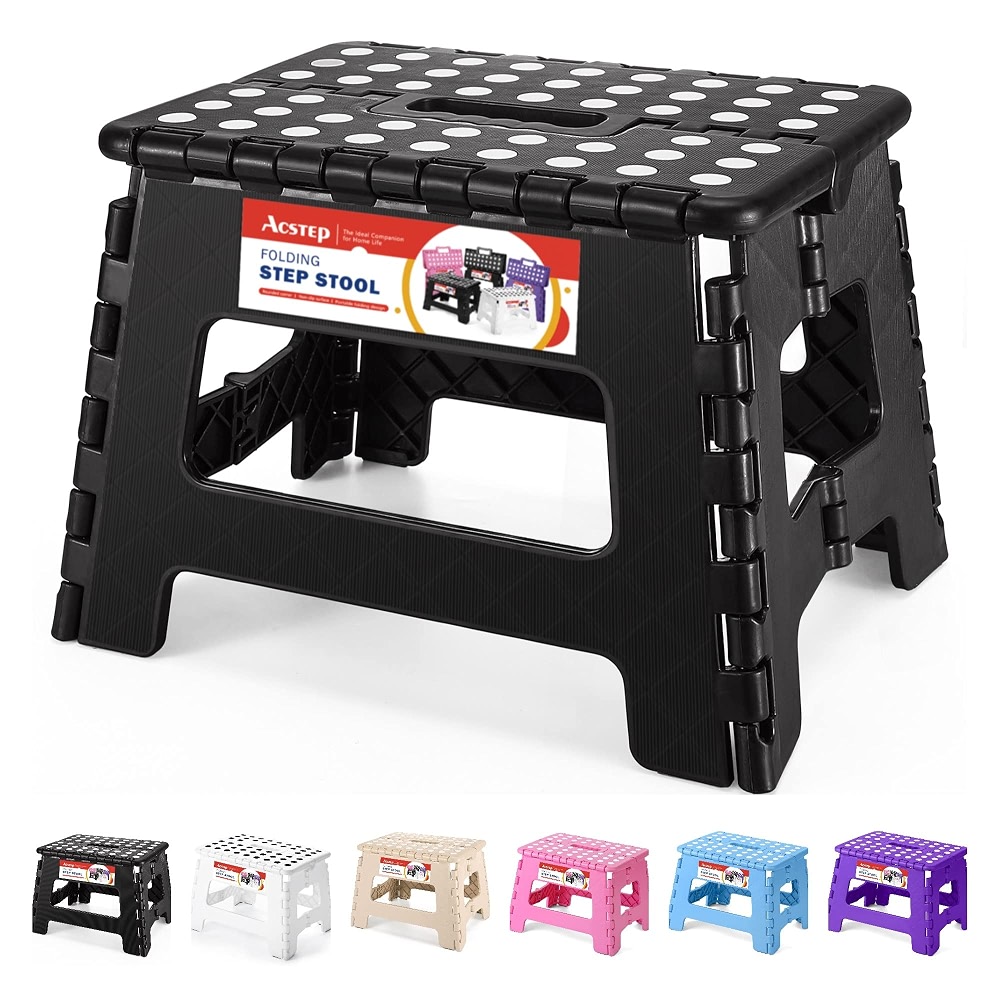 thumbnail image 2 of BOHM Foldable Plastic Step Stool – 9" Height, 300lb Capacity, With Handle 2 of 3