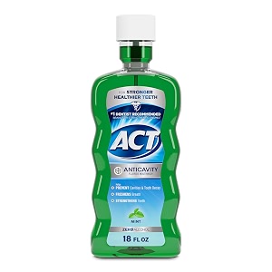 act anticavity zero alcohol fluoride rinse 18 fl oz includes accurate dosing cup refreshing mint