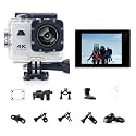 Action Camera for Yamaha TMAX 530 SX DX 2017 2018 2019 tmax560, with 4K Recording Support, EIS Sports Helmet Motorcycle Camera, Loop Recording, Time-Lapse, Playback,C White