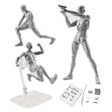 Action Figure PVC Drawing Model, Artists Manikin Action Figure Drawing Model, 3D Mannequin Body Kun Doll, Artists Manikin for Sketching, Painting and Drawing(Grey, Male)