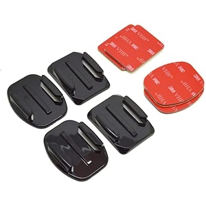 action pro 3m adhesive pads 2 x flat and curved mounts with compatible with hero 13 12 11 10 9 8 7 6 5 4 3 3 yi noise play and other action cameras