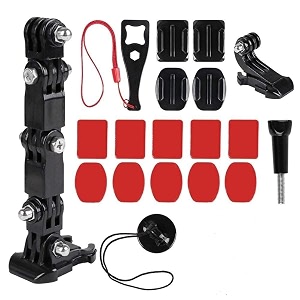 action pro 4-way helmet chin mount with 3m curved amp flat adhesive j hook mount compatible with gopro 13121110987 insta360 amp other action cameras