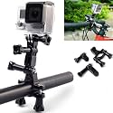 Action Pro Bike Handlebar Clamp with Three-Way Pivot Arm Compatible with GoPro- 13/12/11/10/9/8/7/6/5/4/4S/3+/3/SJCAM/YI/EKEN Action Cameras (Black)