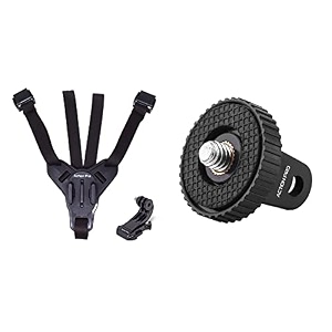 action pro helmet chin mount strap amp stainless steel tripod mount adapter compatible with gopro hero 11 10 9 8 7 6 5 4 3 3 mount to 14 thread used for gopro hero sjcam xiaomi yi