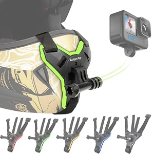 action pro helmet chin strap mount joint j hook with screw compatible with all smartphones and gopro hero 1312111098754  sjcam  dji osmo  insta360 x4 x3 x2 amp other action camerasgreen 20