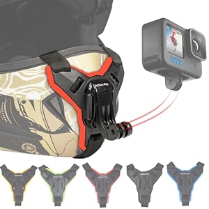 action pro helmet chin mount strap with j hook compatible with all smartphones and gopro 13 12 11 10 9 8 7 5 4  sjcam  dji osmo  insta360 x4 x3 x2 amp other action cameras made in india red