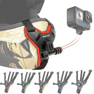 action pro helmet chin strap mount joint j hook with screw compatible with all smartphones and gopro 13 12 11 10 9 8 7 5 4  sjcam  dji osmo  insta360 x4 x3 x2 amp other action cameras red 20