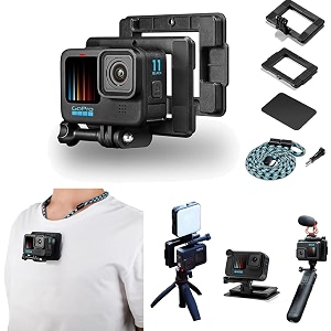 action pro quick-release chest and magnetic clip mount compatible with hero 13121110987654 dji osmo and insta360 x3 x4 sports camera