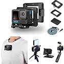 Action Pro Quick-Release Chest and Magnetic Clip Mount Compatible with Hero 13/12/11/10/9/8/7/6/5/4 DJI OSMO and Insta360 X3 X4 Sports Camera